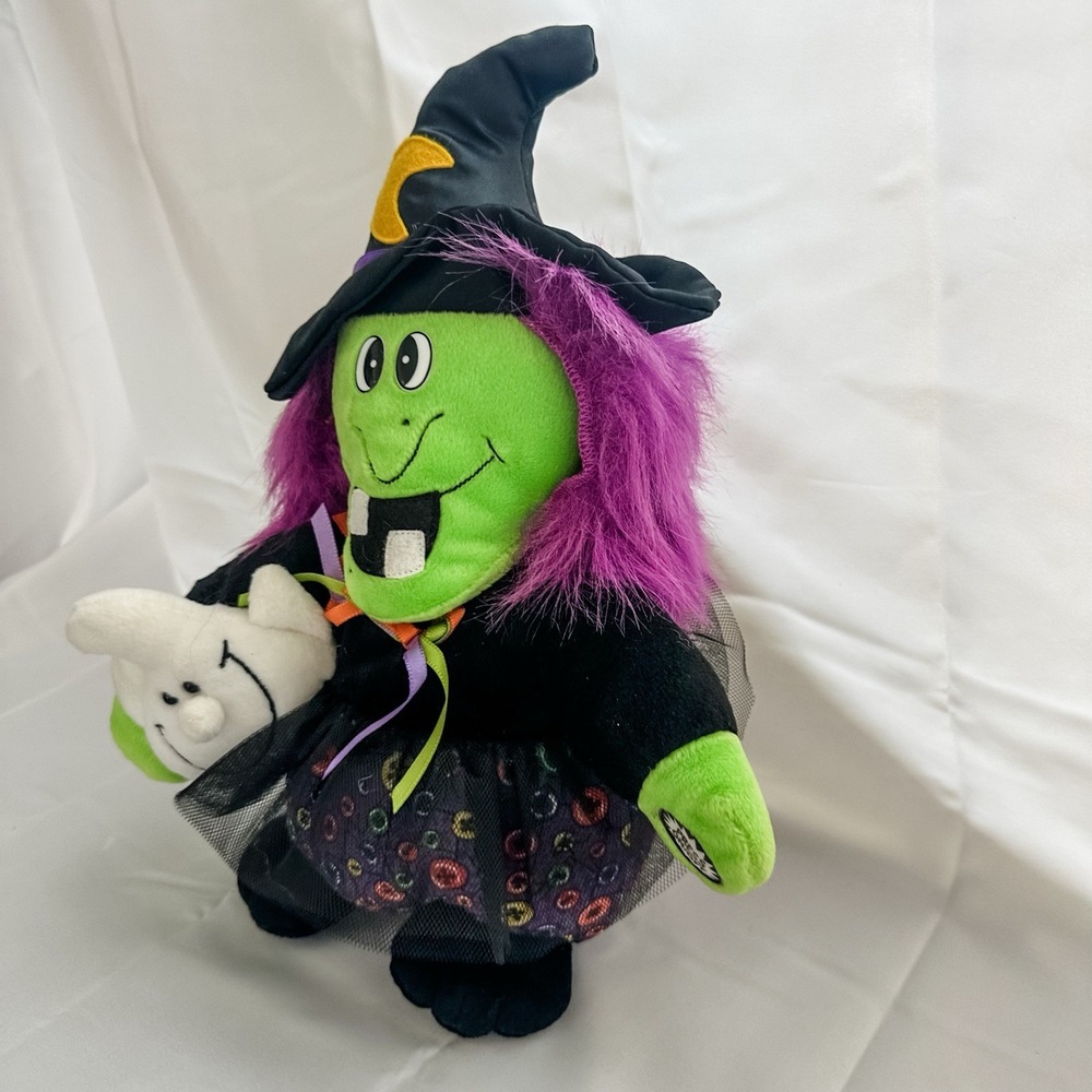 VTG Dan Dee Animated Halloween Witch Plush Singing Ghost Moon - Picture 5 of 13